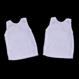 Maxbell 2pcs 1/6 Mens White Vest T-shirt Tops Sleeveless for 12'' Dragon Figures