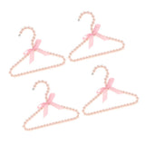 Maxbell 4pcs Pearl Beaded Kids Clothes Hanger Coat Dress Pants Hook Holder Pink