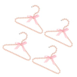 Maxbell 4pcs Pearl Beaded Kids Clothes Hanger Coat Dress Pants Hook Holder Pink
