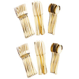 Maxbell 36pcs Large Disposable PP Cutlery Set Forks Knives Spoons Golden