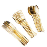 Maxbell 36pcs Large Disposable PP Cutlery Set Forks Knives Spoons Golden