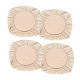 Maxbell 4PCS Jacquard Polyester Stretch Wedding Dining Chair Seat Cover Beige_M