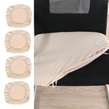 Maxbell 4PCS Jacquard Polyester Stretch Wedding Dining Chair Seat Cover Beige_M