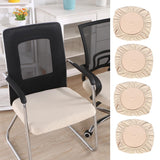 Maxbell 4PCS Jacquard Polyester Stretch Wedding Dining Chair Seat Cover Beige_M