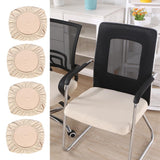 Maxbell 4PCS Jacquard Polyester Stretch Wedding Dining Chair Seat Cover Beige_M