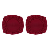 Maxbell 2PCS Jacquard Polyester Stretch Wedding Dining Chair Seat Cover Burgundy_M