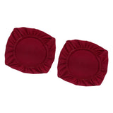 Maxbell 2PCS Jacquard Polyester Stretch Wedding Dining Chair Seat Cover Burgundy_M