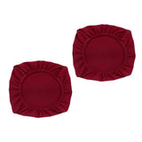 Maxbell 2PCS Jacquard Polyester Stretch Wedding Dining Chair Seat Cover Burgundy_M