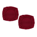 Maxbell 2PCS Jacquard Polyester Stretch Wedding Dining Chair Seat Cover Burgundy_M