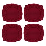 Maxbell 4PCS Jacquard Polyester Stretch Wedding Dining Chair Seat Cover Burgundy_M