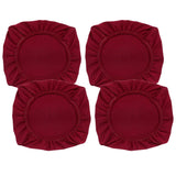 Maxbell 4PCS Jacquard Polyester Stretch Wedding Dining Chair Seat Cover Burgundy_M