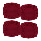 Maxbell 4PCS Jacquard Polyester Stretch Wedding Dining Chair Seat Cover Burgundy_M