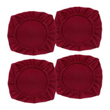 Maxbell 4PCS Jacquard Polyester Stretch Wedding Dining Chair Seat Cover Burgundy_M