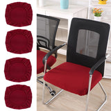 Maxbell 4PCS Jacquard Polyester Stretch Wedding Dining Chair Seat Cover Burgundy_M