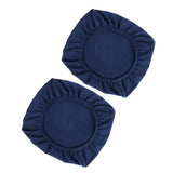 Maxbell 2PCS Jacquard Polyester Stretch Wedding Dining Chair Seat Cover Dark Blue_M