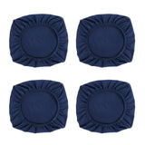 Maxbell 4PCS Jacquard Polyester Stretch Wedding Dining Chair Seat Cover Dark Blue_M