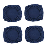 Maxbell 4PCS Jacquard Polyester Stretch Wedding Dining Chair Seat Cover Dark Blue_M
