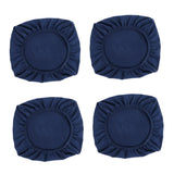 Maxbell 4PCS Jacquard Polyester Stretch Wedding Dining Chair Seat Cover Dark Blue_M