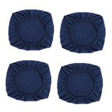 Maxbell 4PCS Jacquard Polyester Stretch Wedding Dining Chair Seat Cover Dark Blue_M