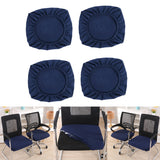 Maxbell 4PCS Jacquard Polyester Stretch Wedding Dining Chair Seat Cover Dark Blue_M