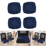 Maxbell 4PCS Jacquard Polyester Stretch Wedding Dining Chair Seat Cover Dark Blue_M