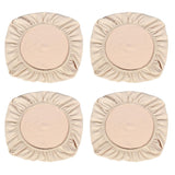 Maxbell 4PCS Jacquard Polyester Stretch Wedding Dining Chair Seat Cover Beige_L