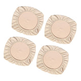 Maxbell 4PCS Jacquard Polyester Stretch Wedding Dining Chair Seat Cover Beige_L