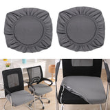 Maxbell 2PCS Jacquard Polyester Stretch Wedding Dining Chair Seat Cover Grey_L