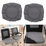 Maxbell 2PCS Jacquard Polyester Stretch Wedding Dining Chair Seat Cover Grey_L