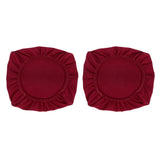 Maxbell 2PCS Jacquard Polyester Stretch Wedding Dining Chair Seat Cover Burgundy_L