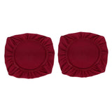 Maxbell 2PCS Jacquard Polyester Stretch Wedding Dining Chair Seat Cover Burgundy_L
