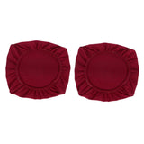 Maxbell 2PCS Jacquard Polyester Stretch Wedding Dining Chair Seat Cover Burgundy_L