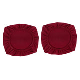 Maxbell 2PCS Jacquard Polyester Stretch Wedding Dining Chair Seat Cover Burgundy_L