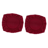 Maxbell 2PCS Jacquard Polyester Stretch Wedding Dining Chair Seat Cover Burgundy_L