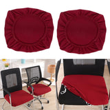 Maxbell 2PCS Jacquard Polyester Stretch Wedding Dining Chair Seat Cover Burgundy_L
