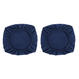 Maxbell 2PCS Jacquard Polyester Stretch Wedding Dining Chair Seat Cover Dark Blue_L