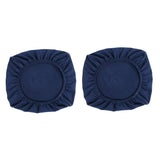 Maxbell 2PCS Jacquard Polyester Stretch Wedding Dining Chair Seat Cover Dark Blue_L