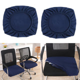 Maxbell 2PCS Jacquard Polyester Stretch Wedding Dining Chair Seat Cover Dark Blue_L