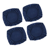 Maxbell 4PCS Jacquard Polyester Stretch Wedding Dining Chair Seat Cover Dark Blue_L