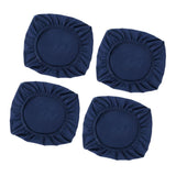 Maxbell 4PCS Jacquard Polyester Stretch Wedding Dining Chair Seat Cover Dark Blue_L