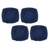 Maxbell 4PCS Jacquard Polyester Stretch Wedding Dining Chair Seat Cover Dark Blue_L