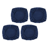 Maxbell 4PCS Jacquard Polyester Stretch Wedding Dining Chair Seat Cover Dark Blue_L
