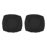 Maxbell 2PCS Jacquard Polyester Stretch Wedding Dining Chair Seat Cover Black_L