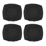 Maxbell 4PCS Jacquard Polyester Stretch Wedding Dining Chair Seat Cover Black_L