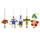 Maxbell 5 pcs Birds Chew Toy Parrot Birds Bell Swing Toys for Small to Largr Birds