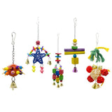 Maxbell 5 pcs Birds Chew Toy Parrot Birds Bell Swing Toys for Small to Largr Birds