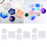 Maxbell 9Piece Resin Silicone Mold Square Round Mould for Resin Jewelry Making Tools