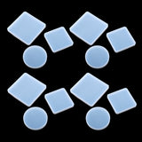 Maxbell 12Piece Resin Silicone Mold Square Round Mould for Resin Jewelry Making Tool