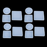 Maxbell 12Piece Resin Silicone Mold Square Round Mould for Resin Jewelry Making Tool