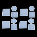 Maxbell 12Piece Resin Silicone Mold Square Round Mould for Resin Jewelry Making Tool